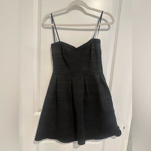 Black strapless cocktail dress
